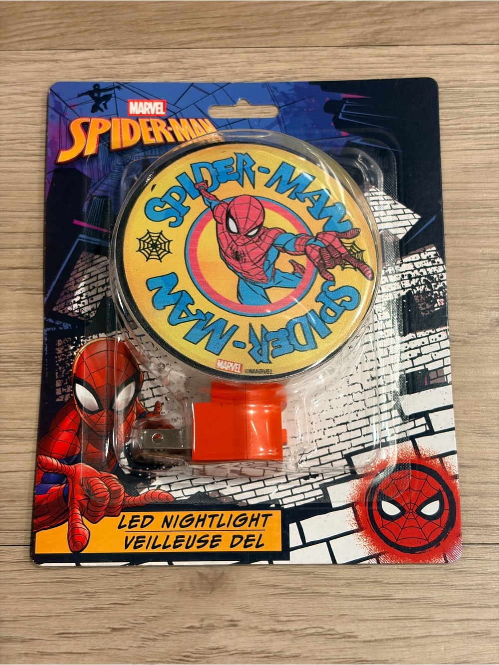 Marvel Spider-Man Plug-In Nightlight — Blue, Red, Yellow